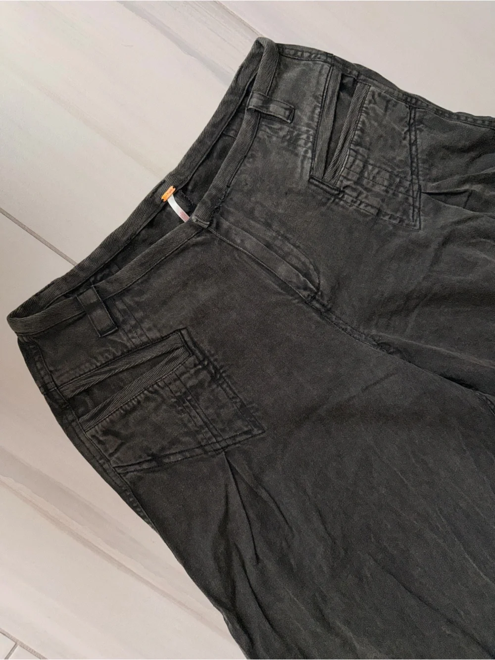 Free People Women’s Wide-Leg Black Denim Cropped Pants size 6